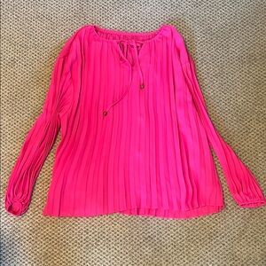 Elegant Pink Pleated Women's Top Sz S